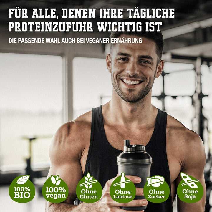 Für alle, denen ihre tägliche Proteinzufuhr wichtig ist. Vegan, Bio, ohne Gluten, ohne Lactose, ohne Zucker, ohne Soja