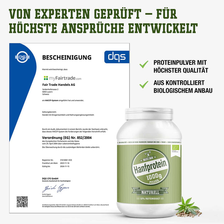 Hanfprotein: von Experten geprüft - für höchste Ansprüche entwickelt. HACCP-System